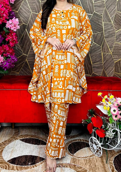 2 Pieces Linen Butterfly Kaftan Set - db29759
