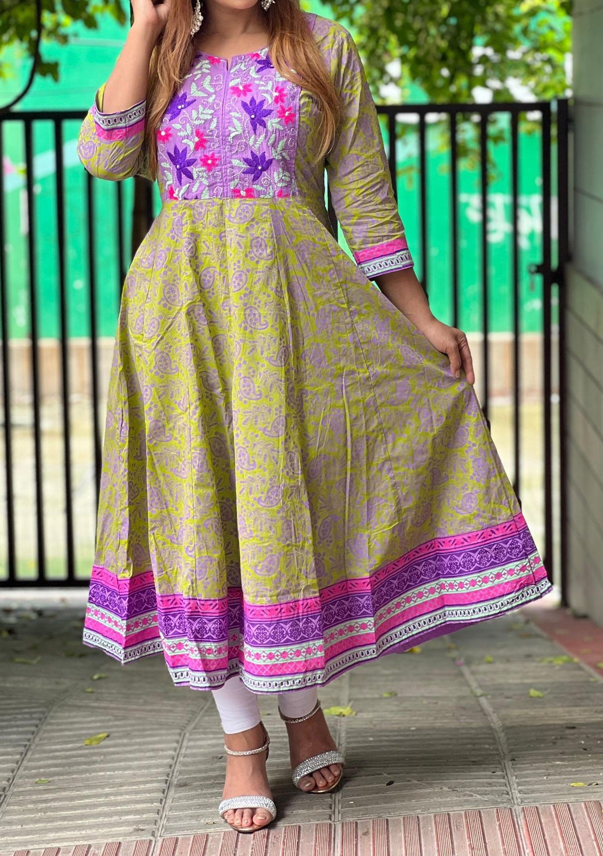Embroidered 1 Piece Cotton Gown