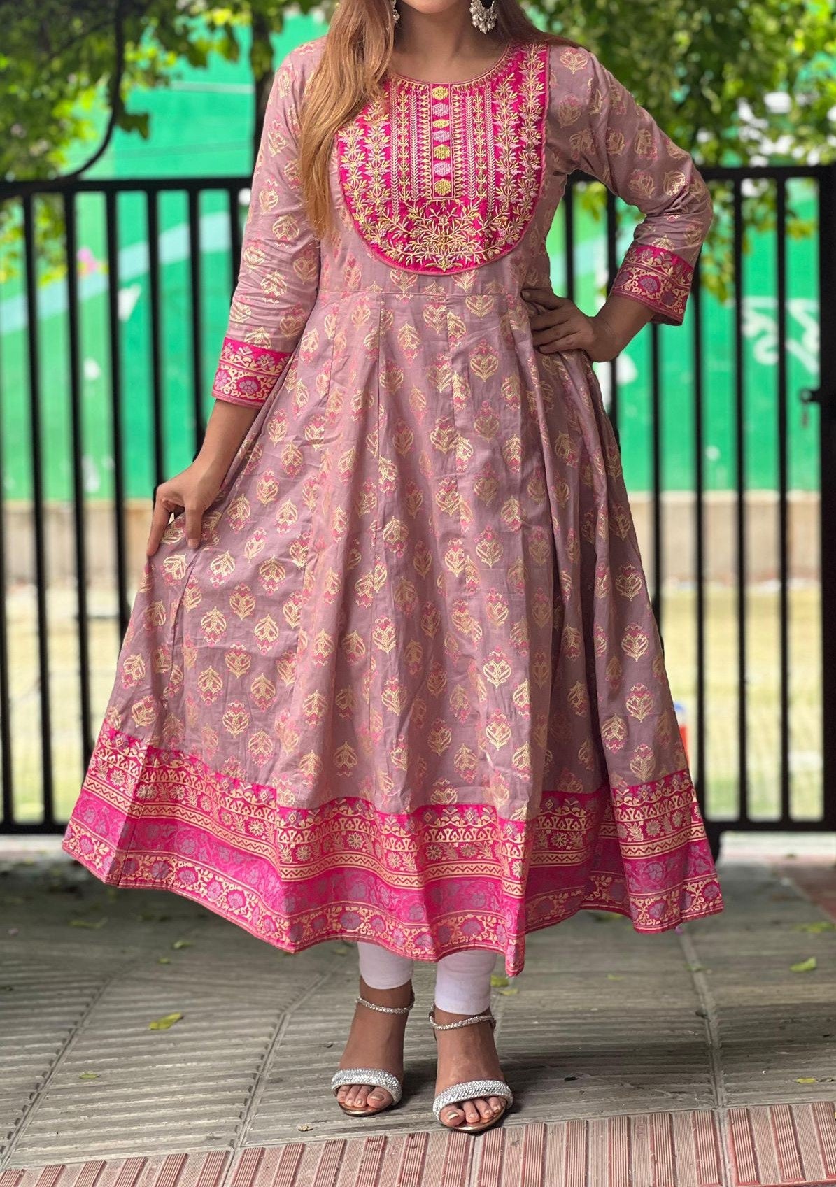 Embroidered 1 Piece Cotton Gown