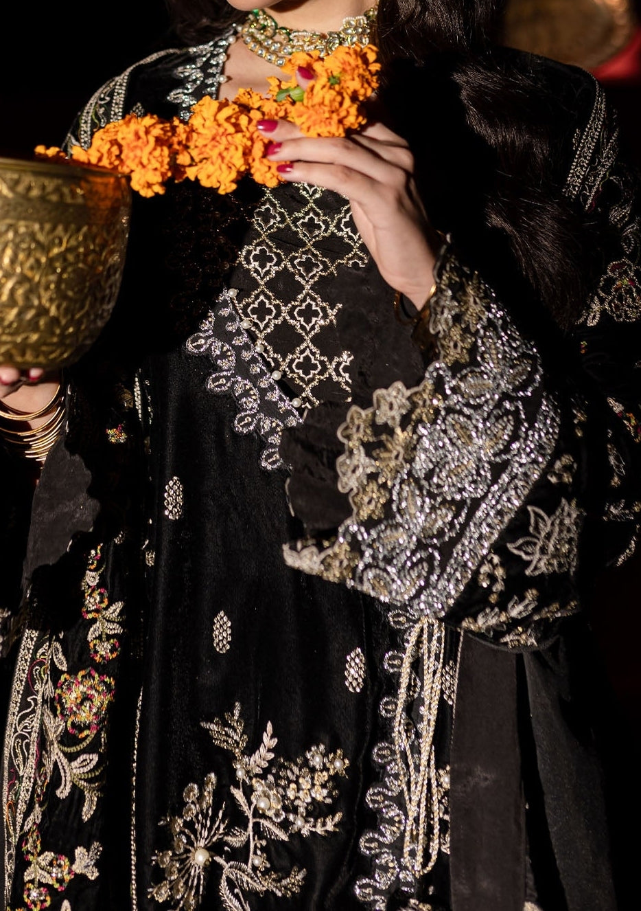 Nureh Embroidered Pakistani Luxury Velvet Dress