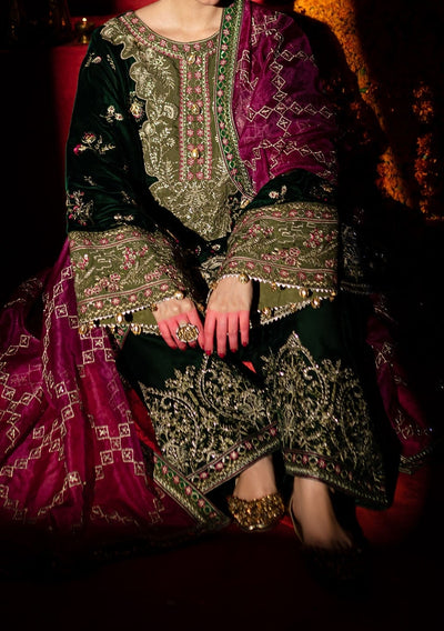 Nureh Embroidered Pakistani Luxury Velvet Dress