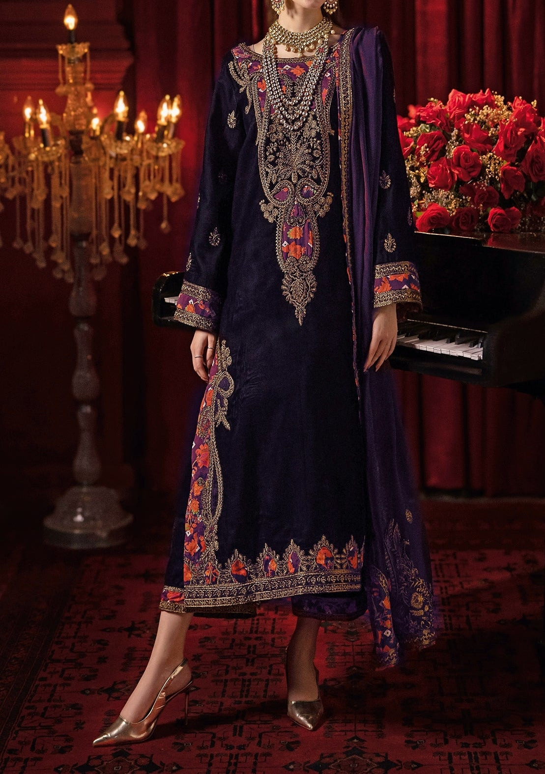 Charizma Embroidered Pakistani Premium Velvet Dress