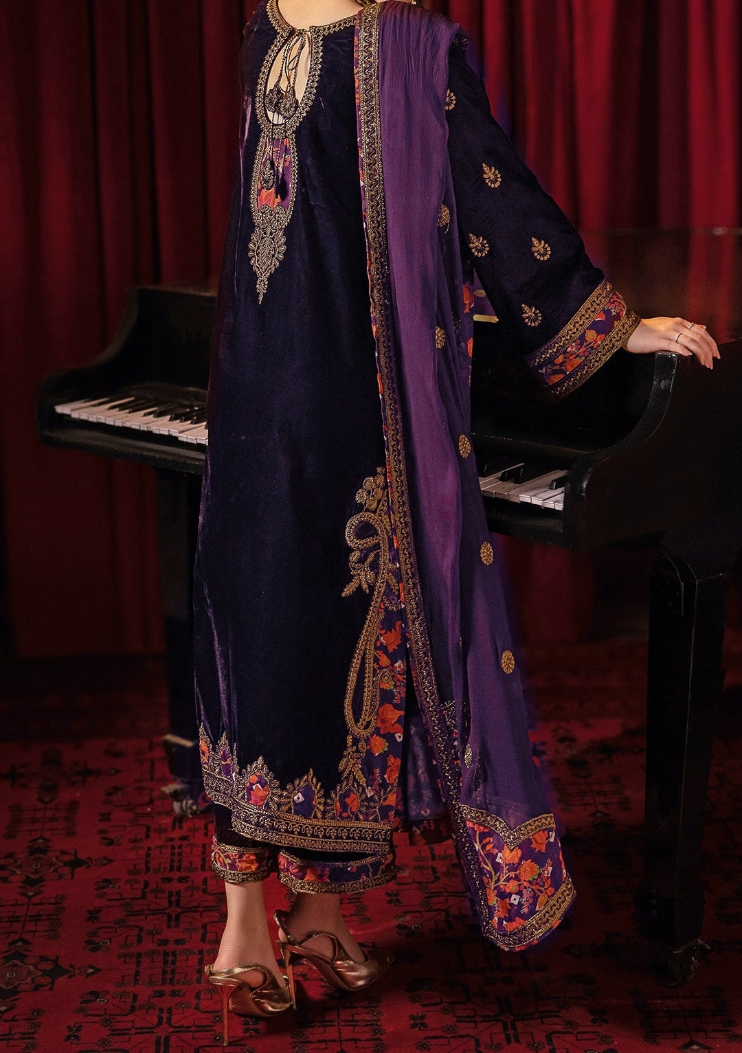 Charizma Embroidered Pakistani Premium Velvet Dress