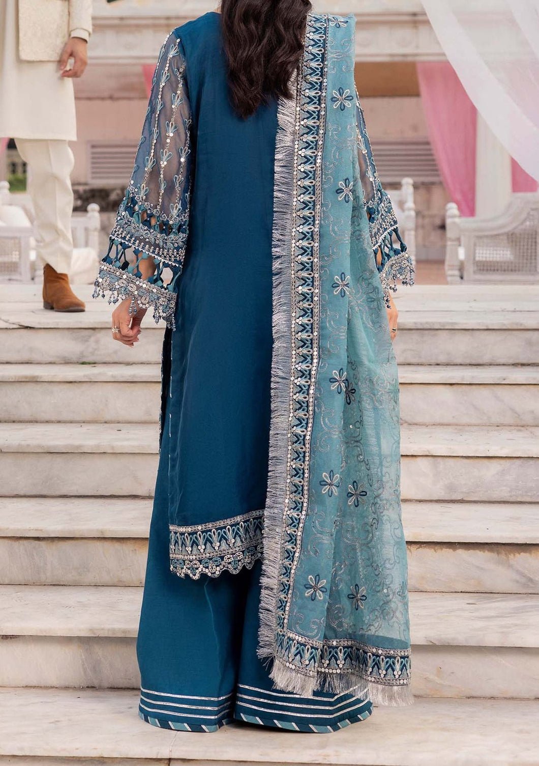 Adan's Libas Celestial Bloom Pakistani Luxury Palazzo Suit - db27321