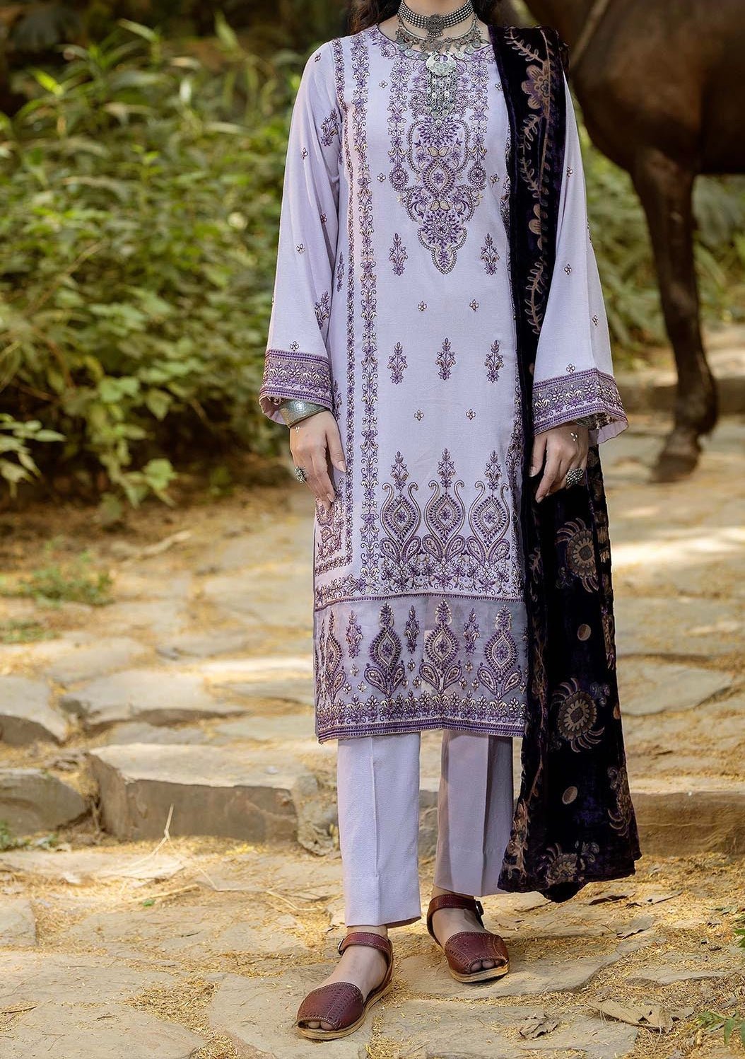 Adan's Libas Edenore Pakistani Embroidered Dress - db27319