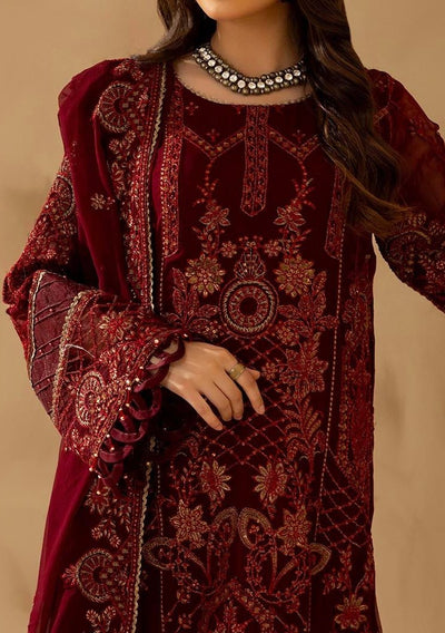 Adan's Libas Pakistani Embroidered Chiffon Dress - db26056