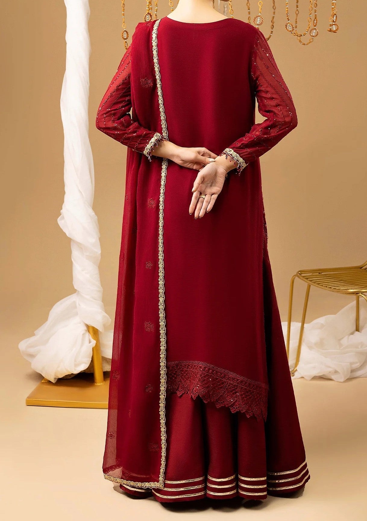 Adan's Libas Pakistani Luxury Chiffon Dress - db30050