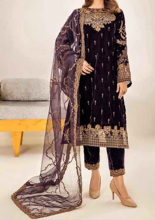 Adan's Libas Pakistani Velvet Luxury Dress - db27616