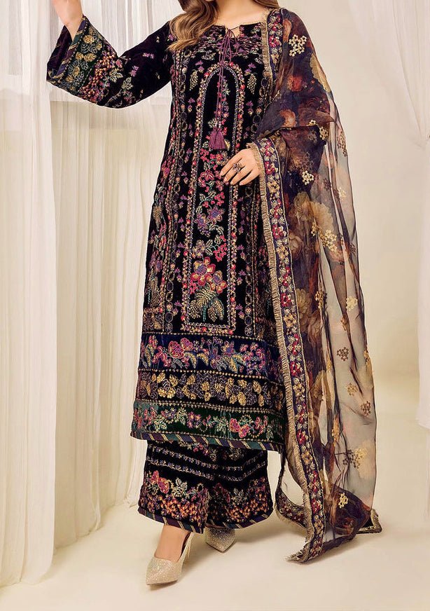 Adan's Libas Pakistani Velvet Luxury Dress - db27567