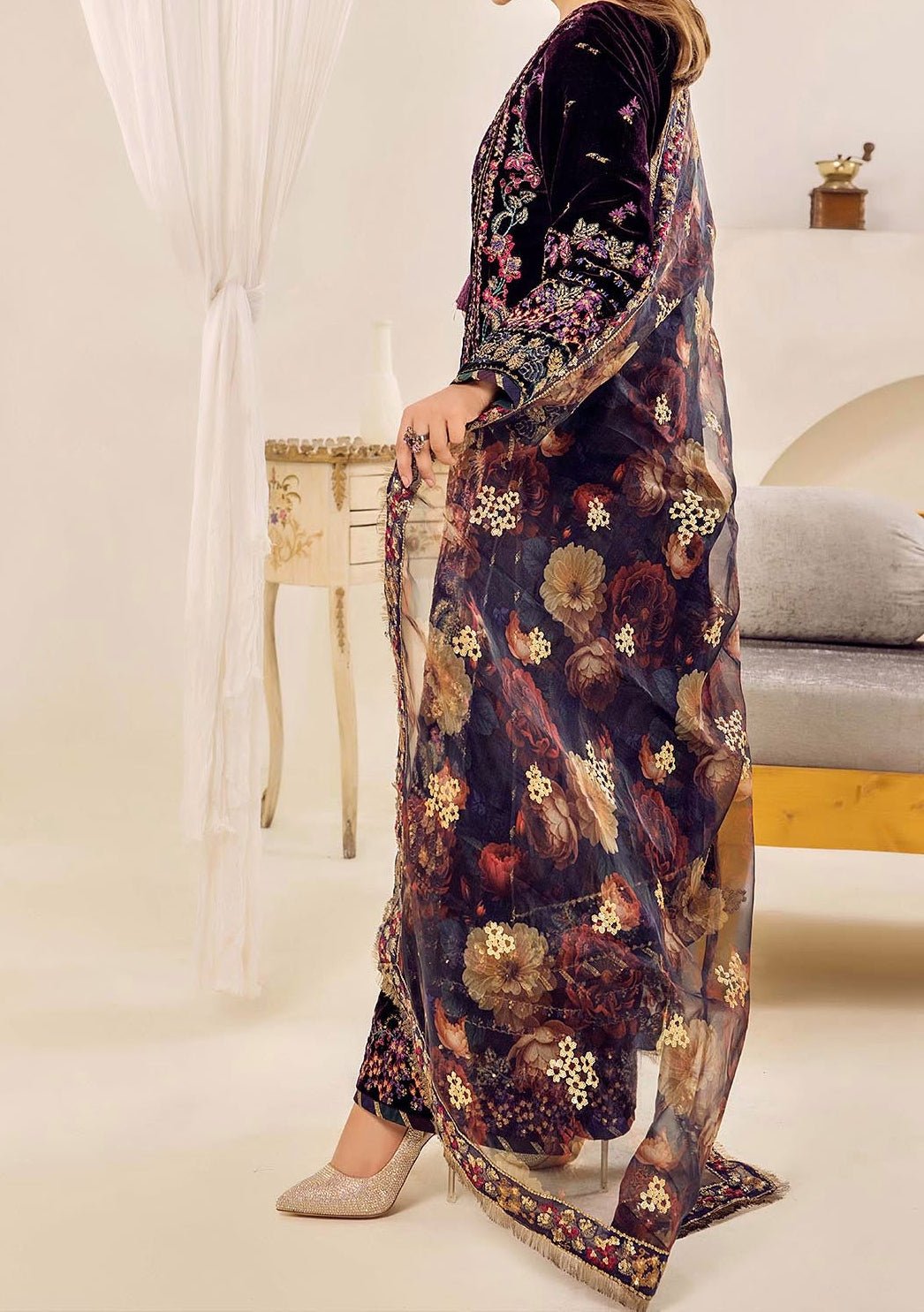Adan's Libas Pakistani Velvet Luxury Dress - db27567