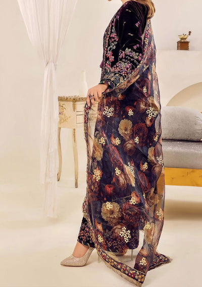 Adan's Libas Pakistani Velvet Luxury Dress - db27567