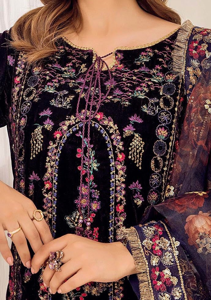 Adan's Libas Pakistani Velvet Luxury Dress - db27567