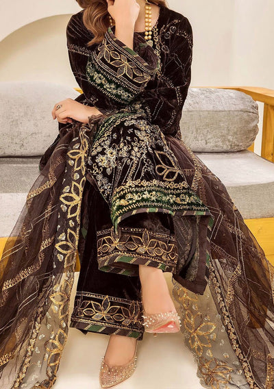 Adan's Libas Pakistani Velvet Luxury Dress - db27566