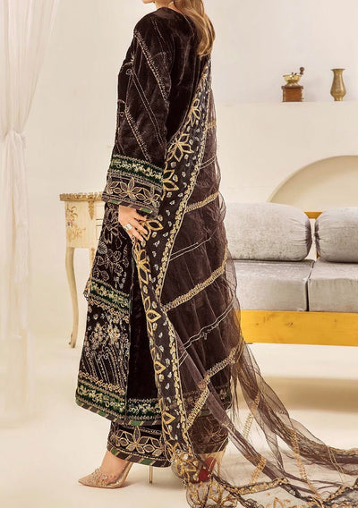 Adan's Libas Pakistani Velvet Luxury Dress - db27566
