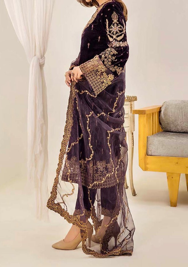 Adan's Libas Pakistani Velvet Luxury Dress - db27616