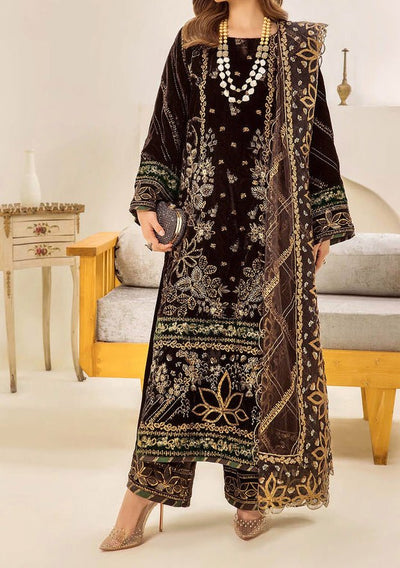 Adan's Libas Pakistani Velvet Luxury Dress - db27566