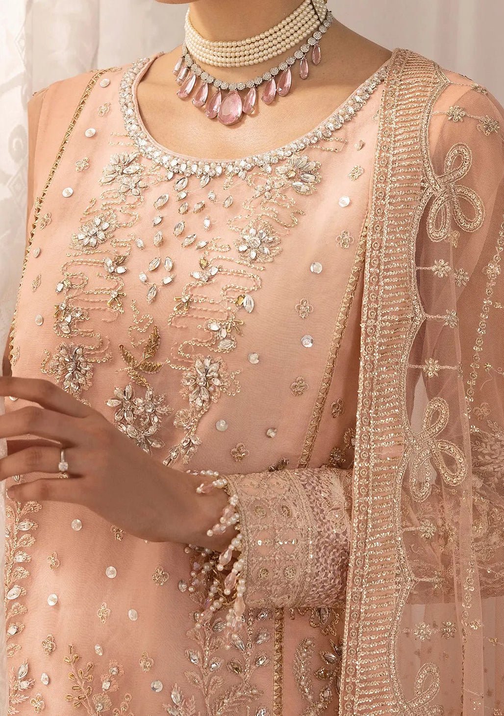 Adan's Libas Perfume Pakistani Luxury Organza Dress - db30293