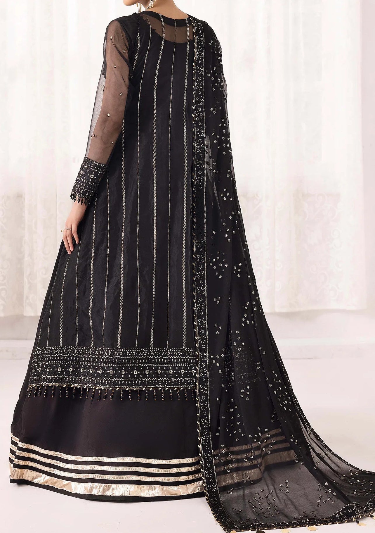 Adan's Libas Perfume Pakistani Luxury Organza Dress - db30300