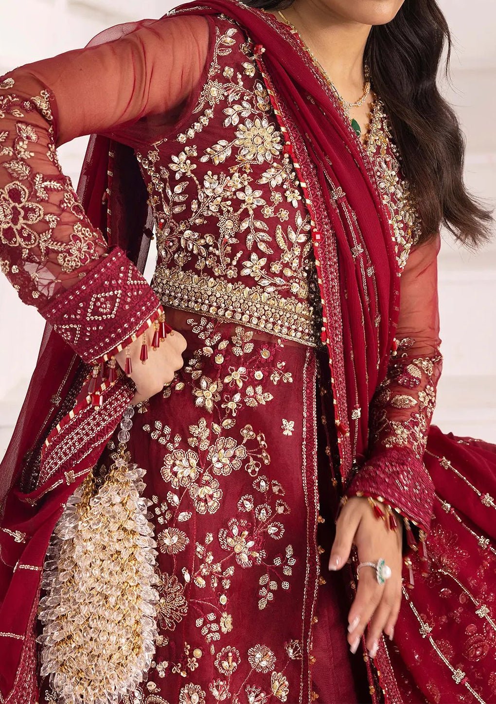 Adan's Libas Perfume Pakistani Luxury Organza Dress - db30299