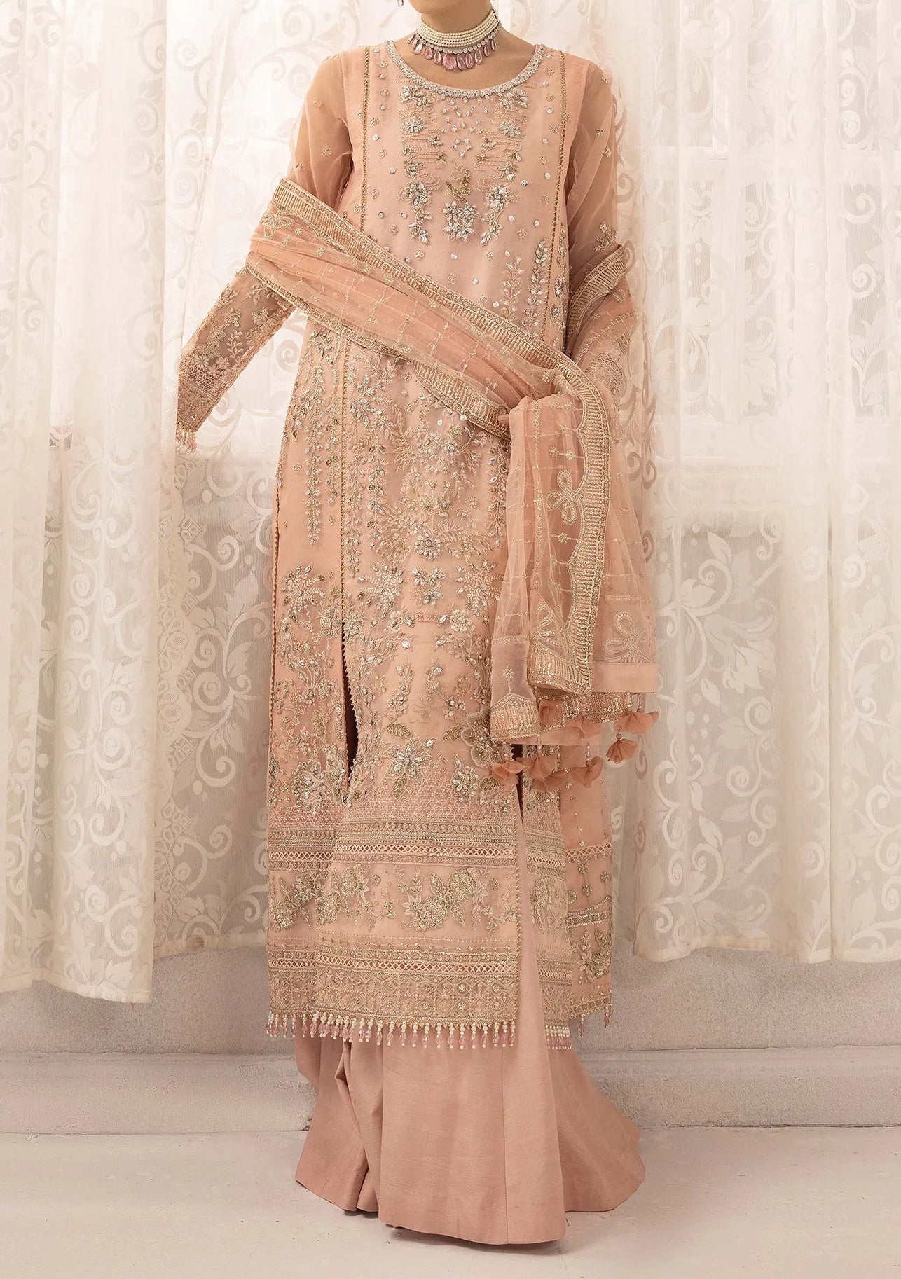 Adan's Libas Perfume Pakistani Luxury Organza Dress - db30293