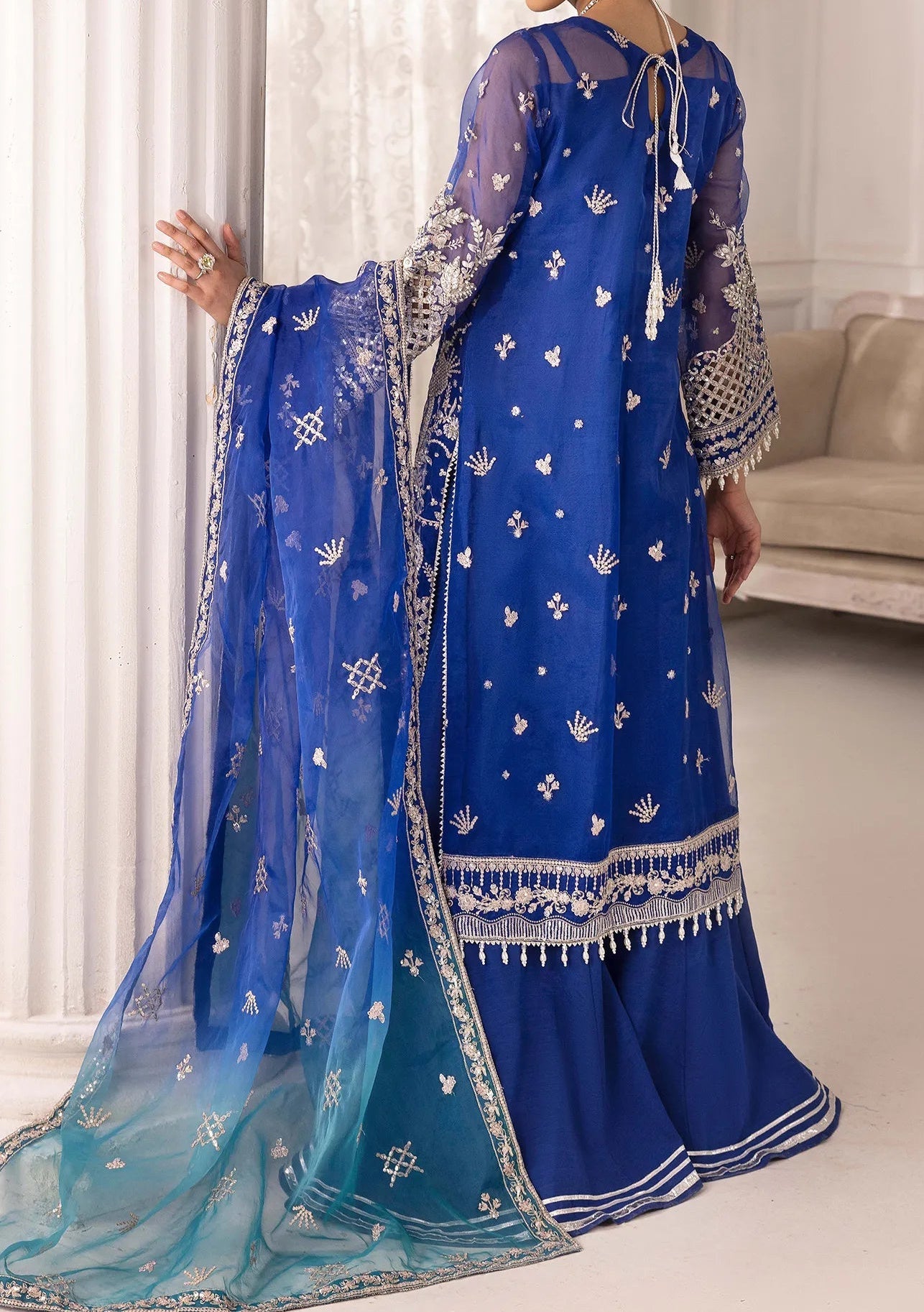 Adan's Libas Perfume Pakistani Luxury Organza Dress - db30294