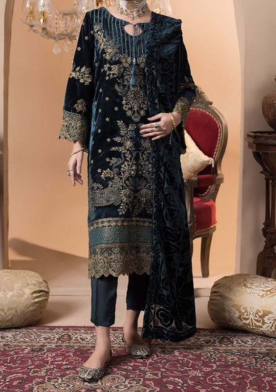 Adan's Libas Plachi Pakistani Velvet Dress - db27166