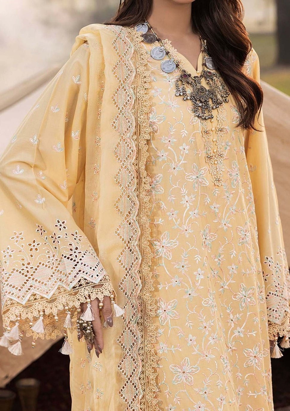 Adna's Libas Multikaari Pakistani Lawn Dress - db28372