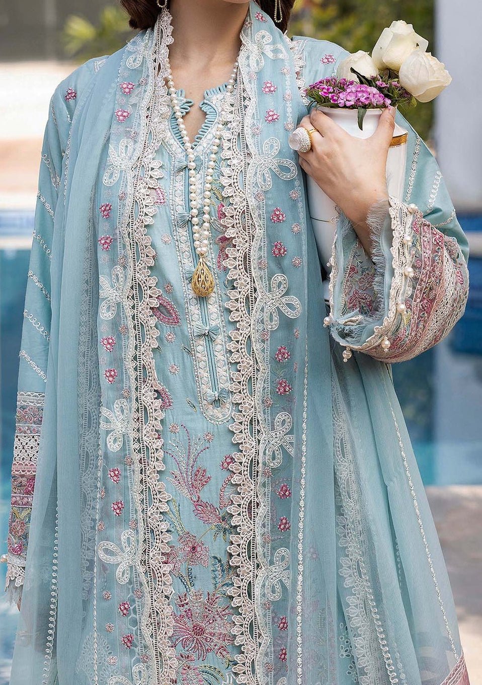 Adna's Libas Summer Dream Pakistani Lawn Dress - db28526