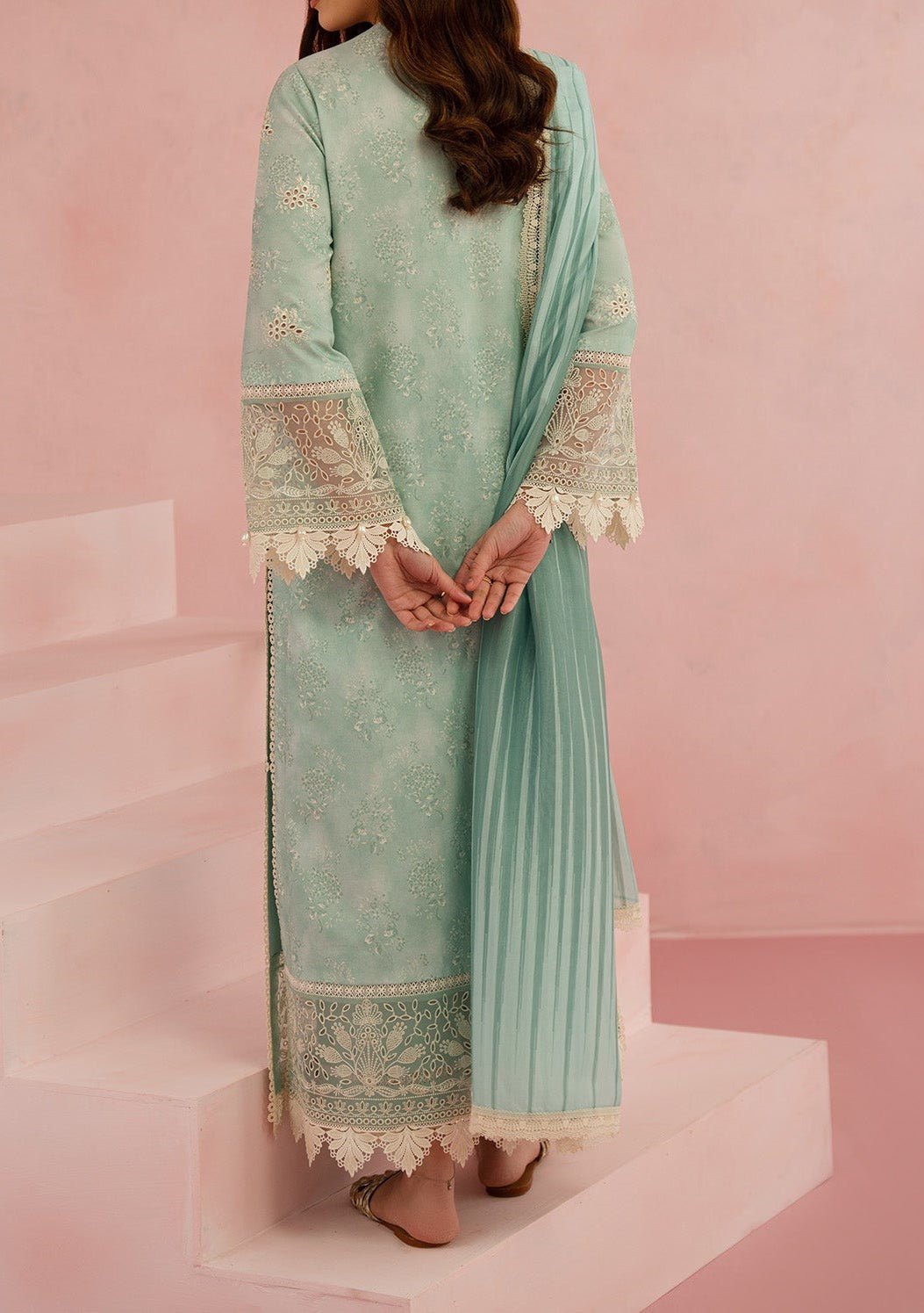 Afrozeh Floral Charm Pakistani Luxury Lawn Dress - db28140