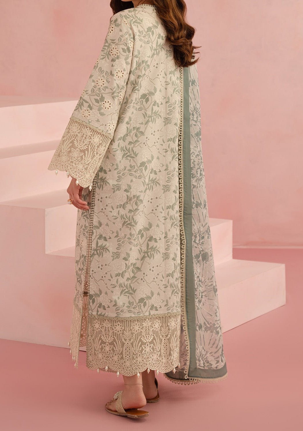 Afrozeh Floral Charm Pakistani Luxury Lawn Dress - db28137