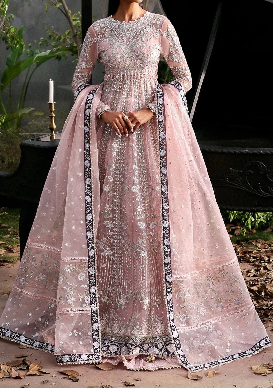Afrozeh La Fuchsia Pakistani Luxury Anarkali - db29926