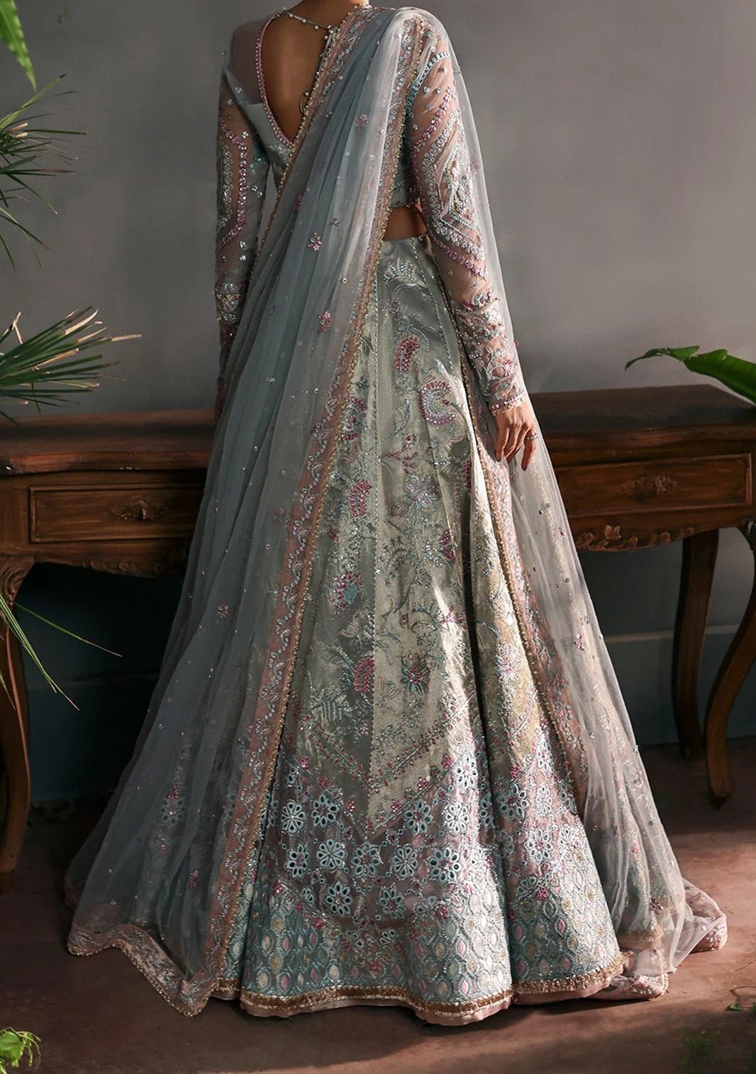 Afrozeh La Fuchsia Pakistani Luxury Lehenga Suit - db29928