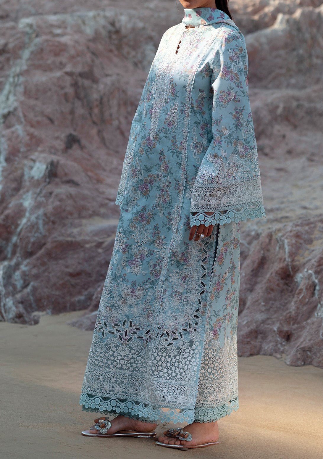 Afrozeh Summer Together Pakistani Lawn Dress - db28328