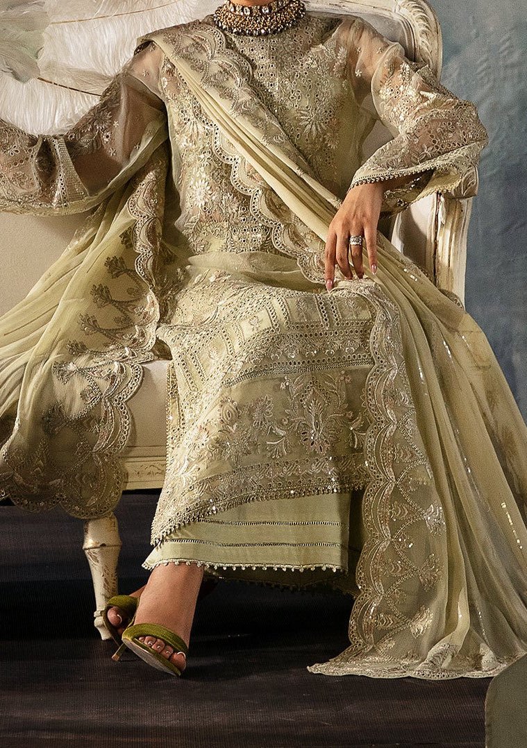 Afrozeh Zelena Pakistani Luxury Organza Dress - db26966