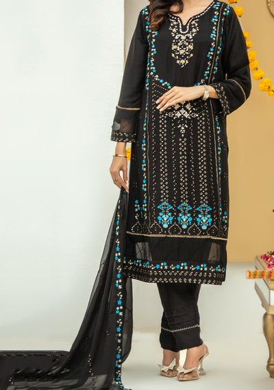 Al Jannat Ready Made Embroidered Chiffon Dress - db27812