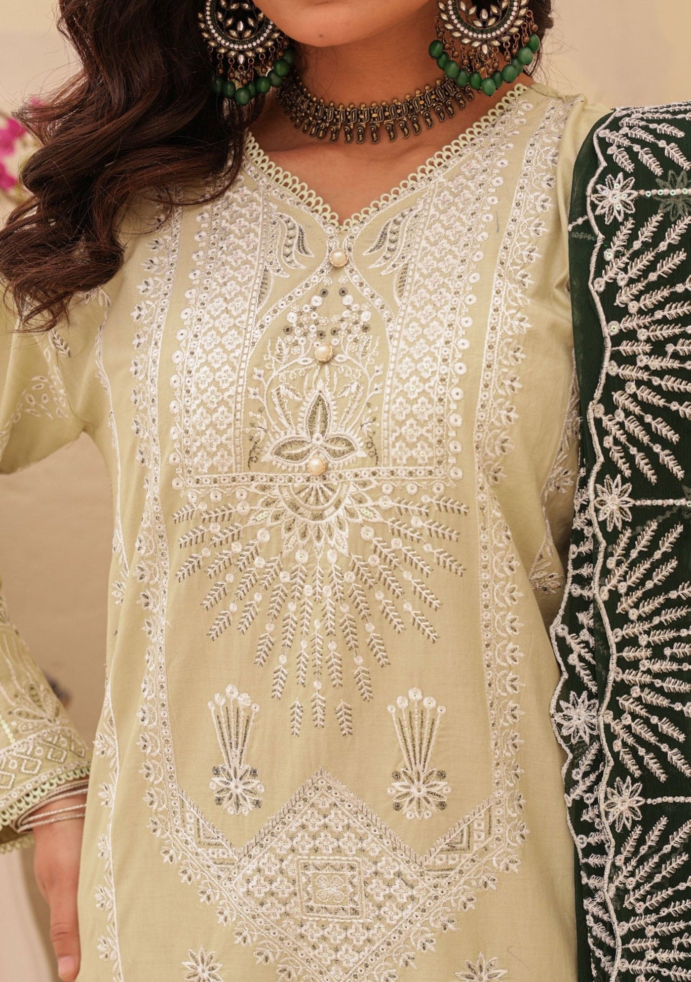 Bella Ready Made Pakistani Heavy Embroidered Lawn Dress - db25850