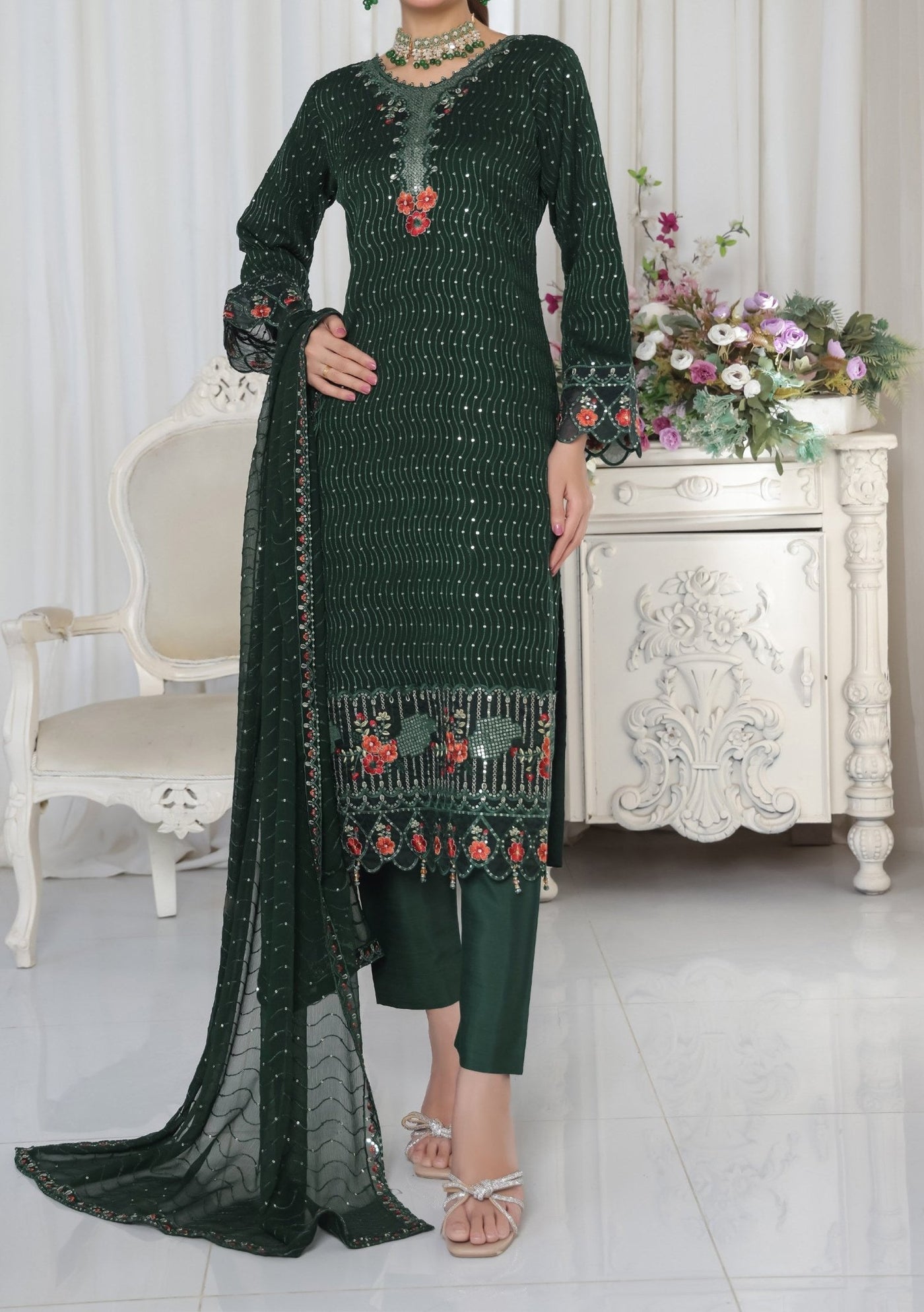 Bin Hameed Aafrin Luxury Embroidered Chiffon Dress - db30225