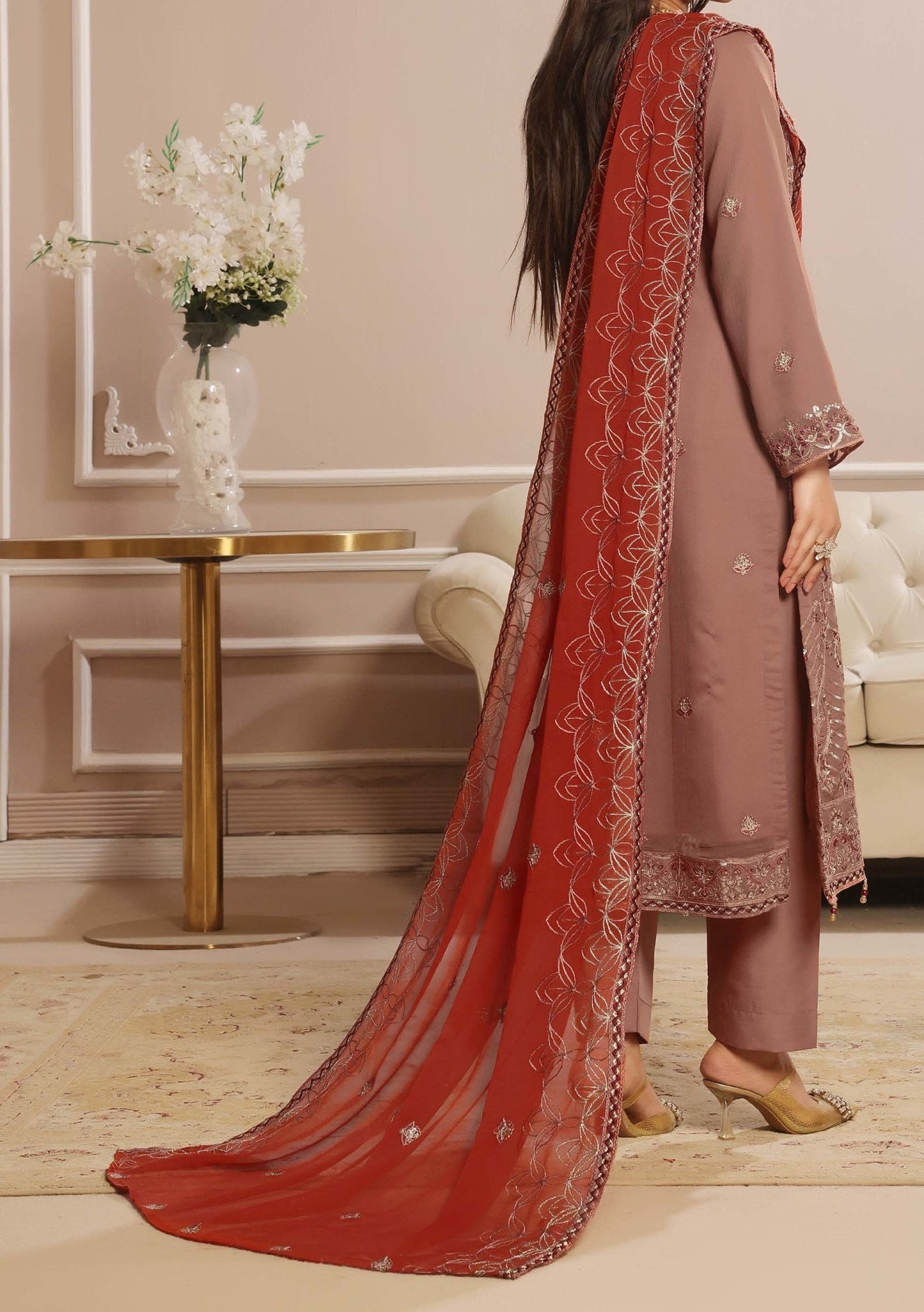 Bin Hameed Aiama Luxury Embroidered Chiffon Dress - db29238