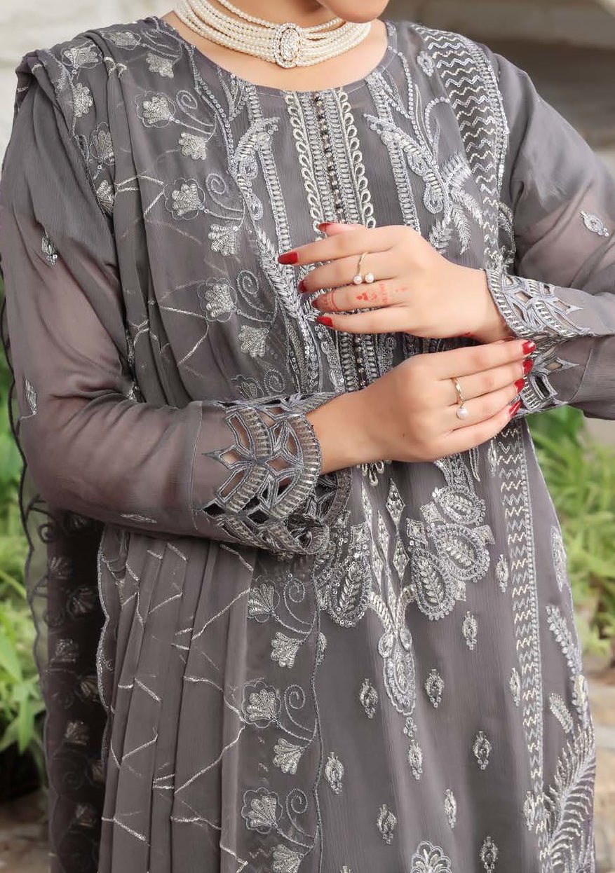 Bin Hameed Himsa Luxury Embroidered Chiffon Dress - db27972