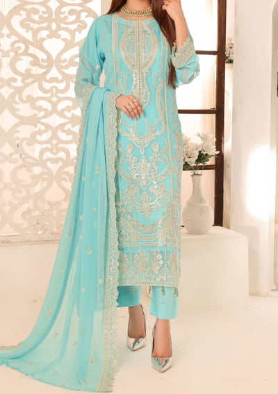 Bin Hameed Maah Rang Heavy Embroidered Chiffon Dress - db26025