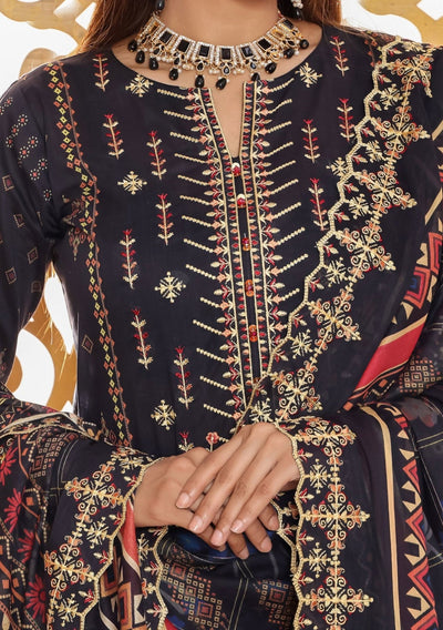 Bin Hameed Mahrukh Embroidered Printed Lawn Dress - db26153