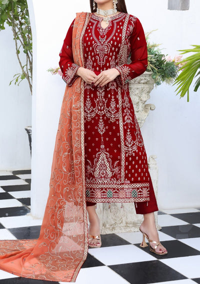 Bin Hameed Middhat Heavy Embroidered Chiffon Dress - db26185