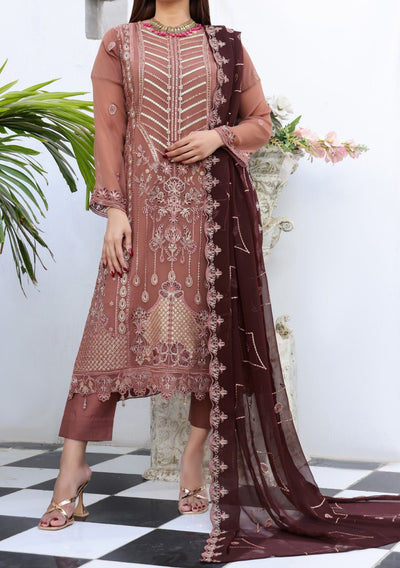 Bin Hameed Middhat Heavy Embroidered Chiffon Dress - db26188