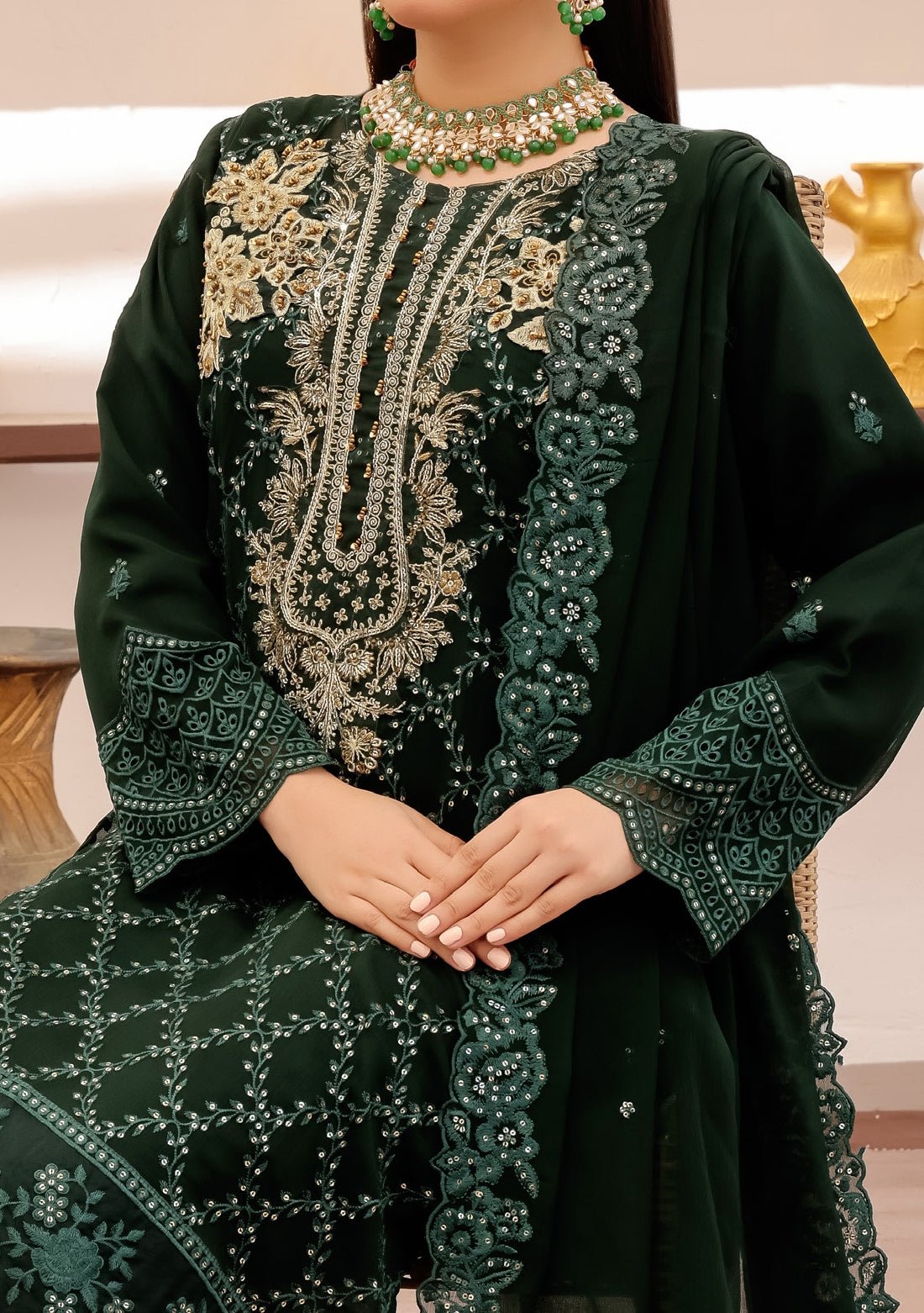 Bin Hameed Rubab Luxury Embroidered Chiffon Dress - db27843
