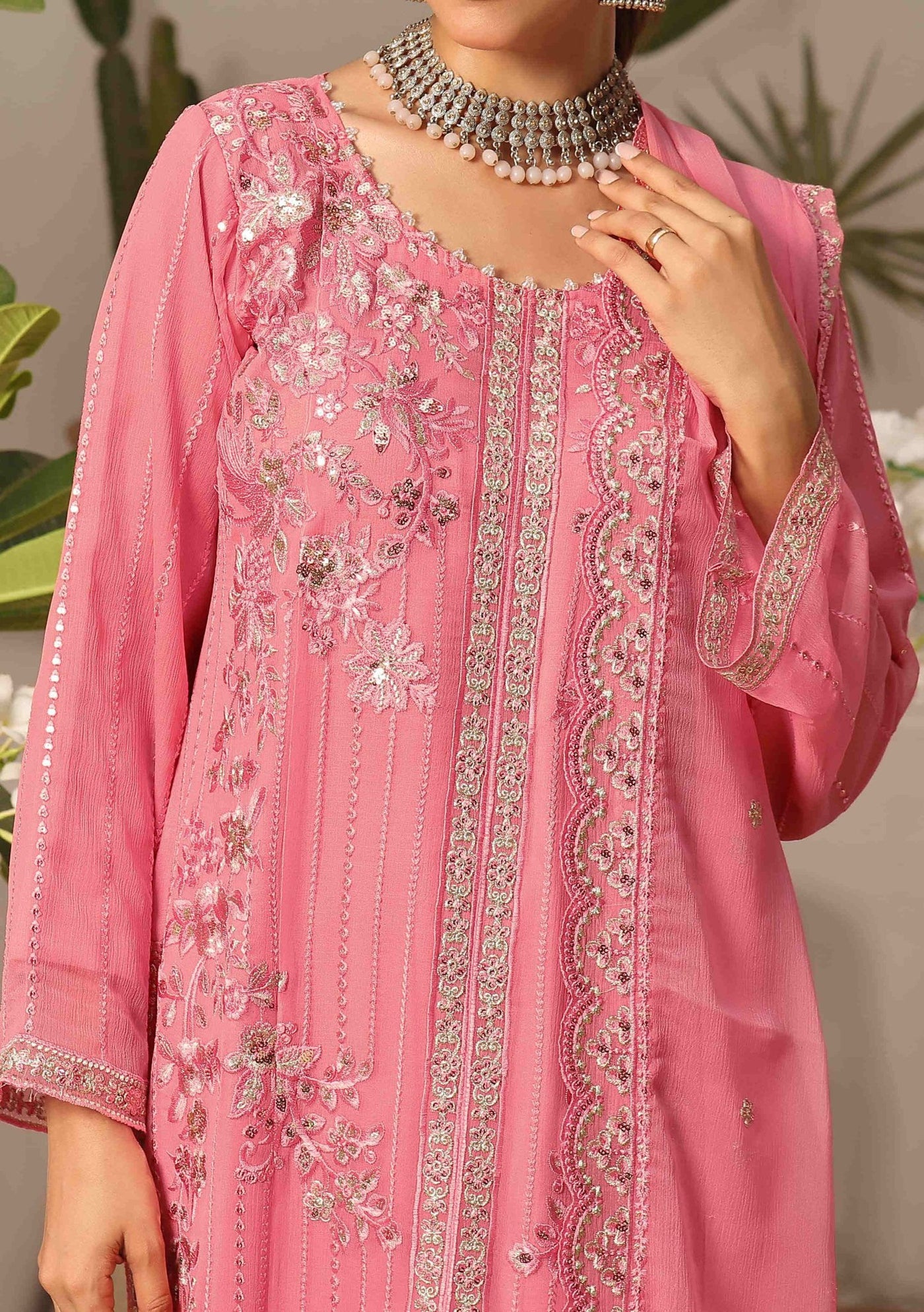 Bin Hameed Sifra Luxury Embroidered Chiffon Dress - db27693