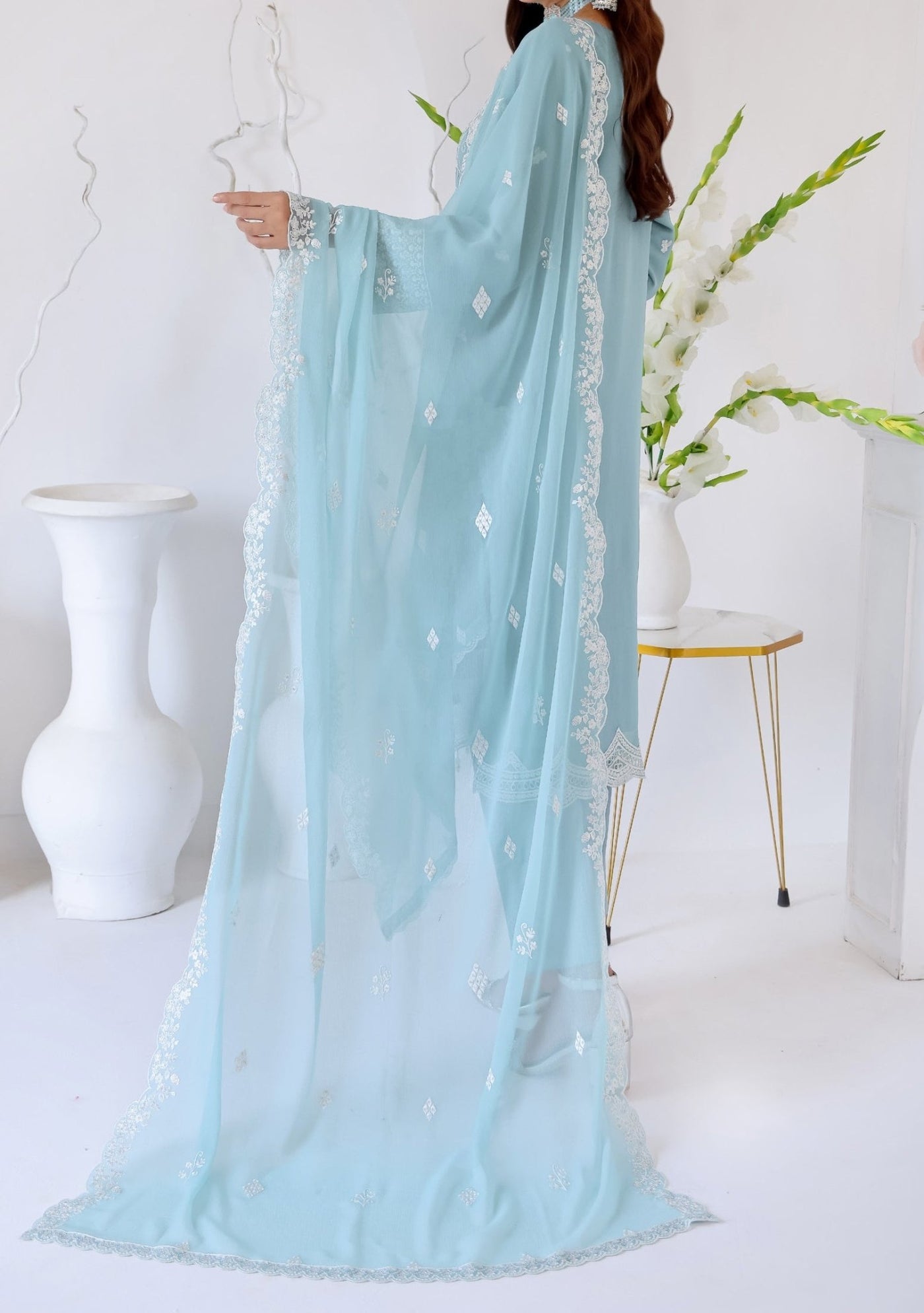 Bin Hameed Zhikar Luxury Embroidered Chiffon Dress - db27930