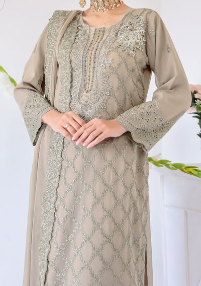 Bin Hameed Zhikar Luxury Embroidered Chiffon Dress - db27933