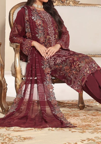 Bin Hameed Ziva Luxury Embroidered Chiffon Dress - db27649