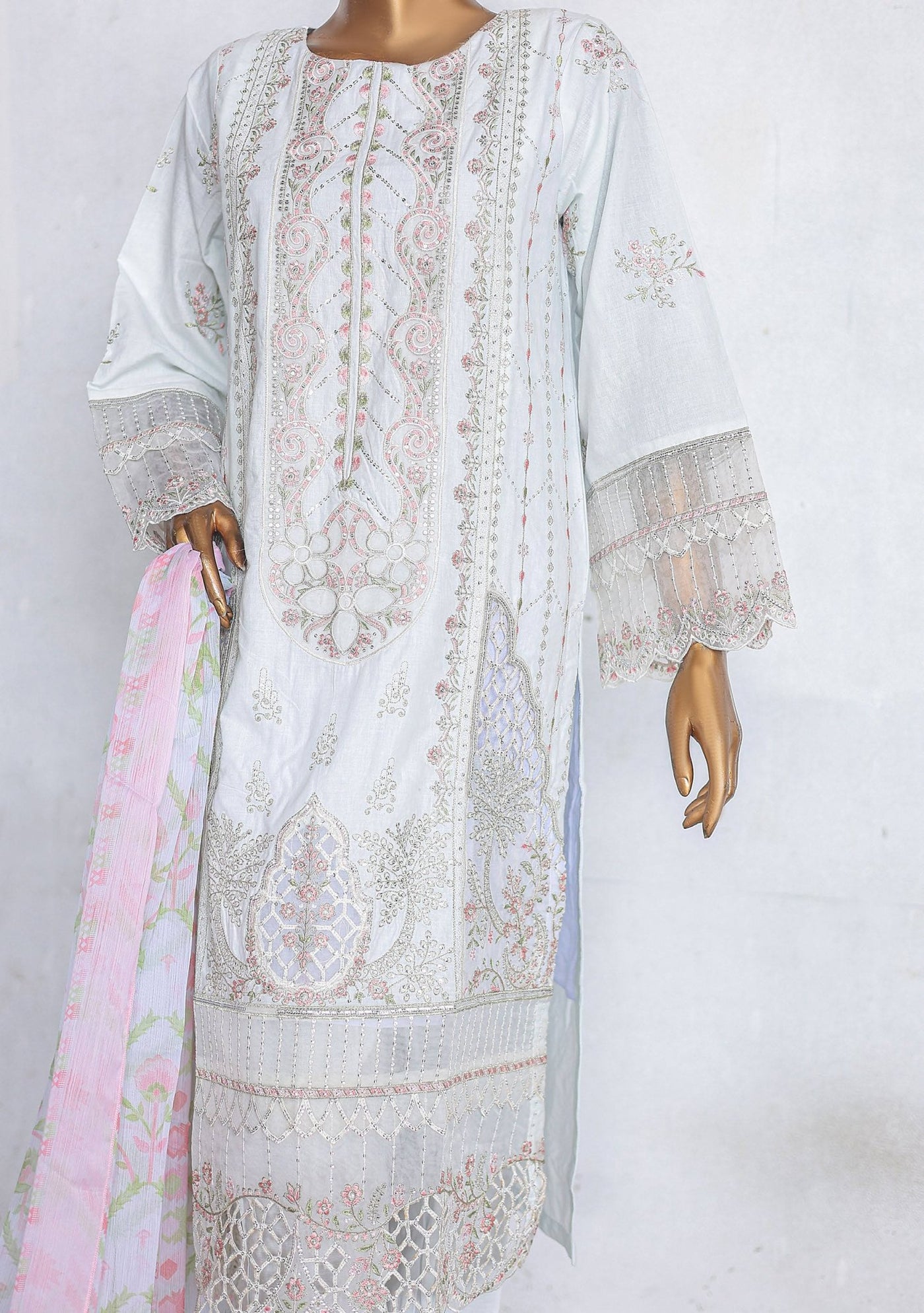 Bin Saeed Ready Made Embroidered Cotton Dress - db27375