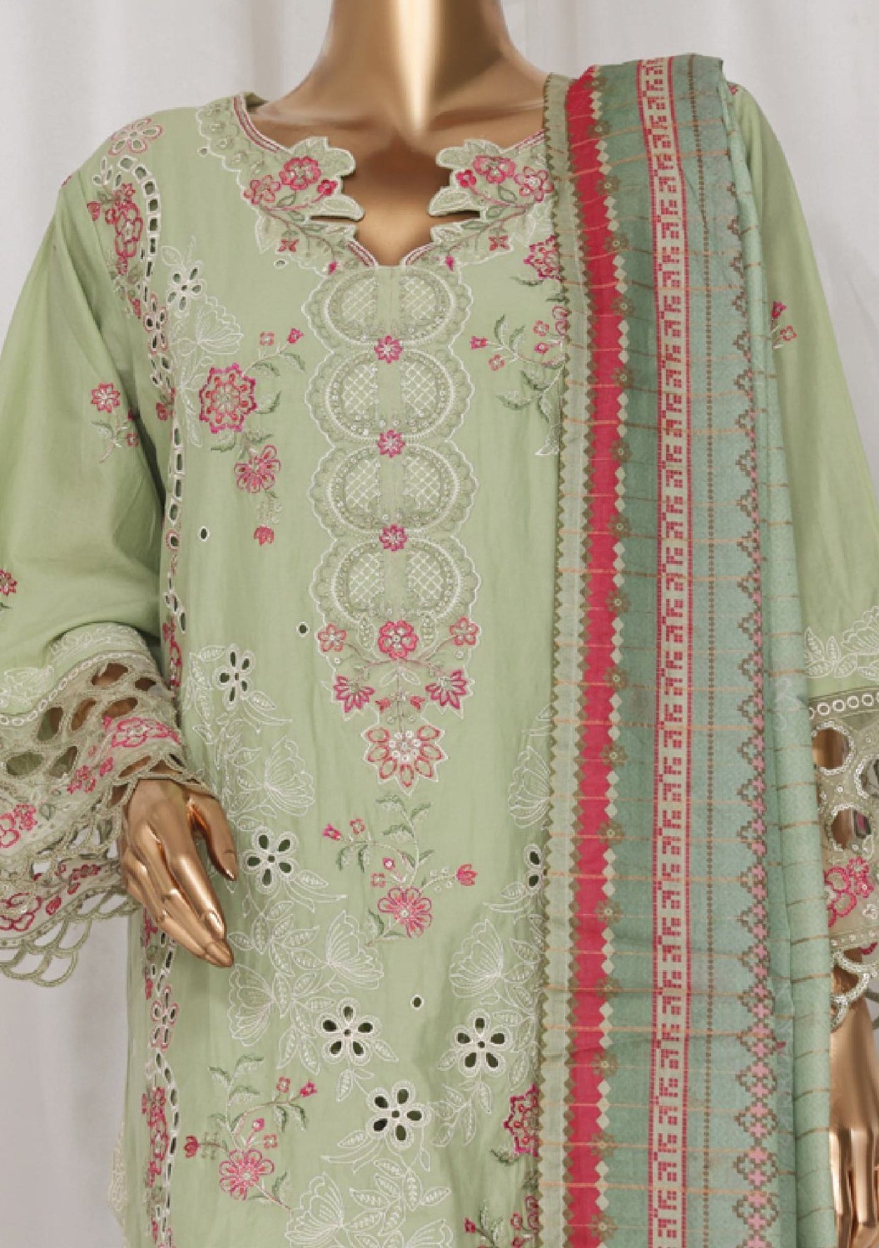 Bin Saeed Ready Made Embroidered Cotton Dress - db28746